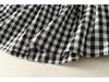 Women's Short Sleeve Plaid Shirt Dress - Fashionable, Loose-Fit, Slimming Cotton and Linen Design