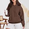 Women Hoodies Drawstring Pullover Fleece Sweatshirts Oversized Long Sleeve Hooded Top with Front Pocket