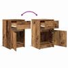 LED Nightstand 2 pcs Reclaimed Wood Look 38 x 34 x 61 cm Engineered Wood