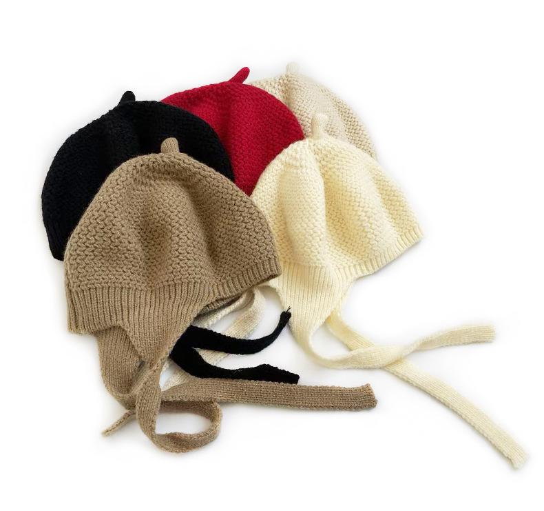 Cat Brother Autumn Winter Children's Cute Braids Beret - Sweet, Stylish Knit Wool Hat for Girls