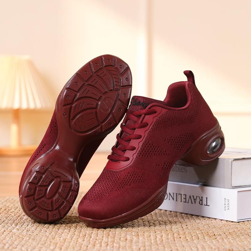 Scarpe da Ballo Moderne Donna con Ammortizzazione ad Aria Rete Traspirante Scarpe da Jazz con Lacci Sneakers Casual da Donna Ammortizzanti