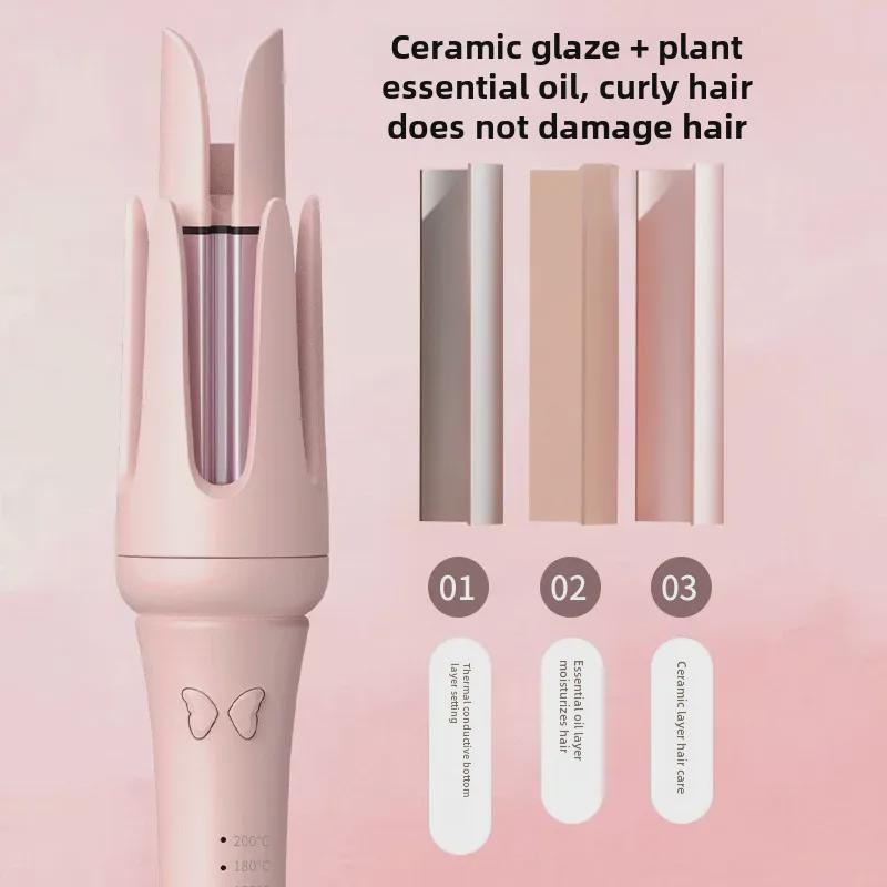 New Double Groove Wave Automatic Curling Iron - Negative Ion Technology for Hair Care, Prevents Damage.