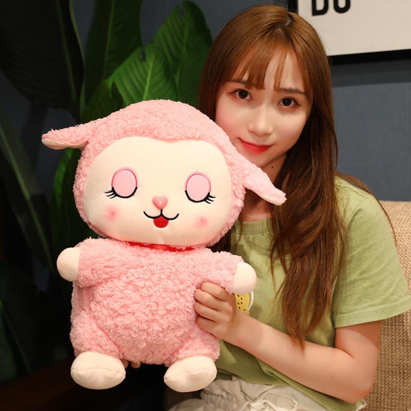 Non-Toxic New Kawaii Sleeping Sheep Plush Toy Cute Lamb Stuffed Doll Animal Alpaca Pillow Room Decor Cartoon Toys For Children Kids Toys Gift