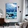 Landscape Canvas Painting Sea Beach Posters and Prints Wall Art Pictures For Modern Living Room Home Decor Bird Boat Cuadros