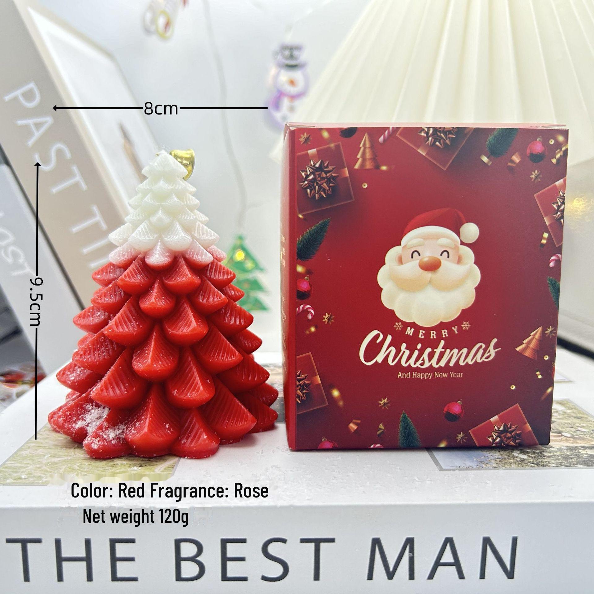 

Ароматерапевтическая свеча «Рождественская елка» из трансграничного региона: Креативный декор дома и подарки к праздникам null красный/белый