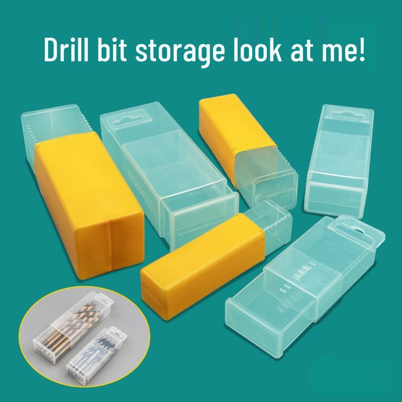 Rectangular Tap Drill Bit and Milling Cutter Storage Box - Transparent Plastic Telescopic Case for Machine Tool Accessories