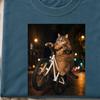 Funny Cat On Bike T-shirt, Unisex Graphic Tee, Soft Cotton