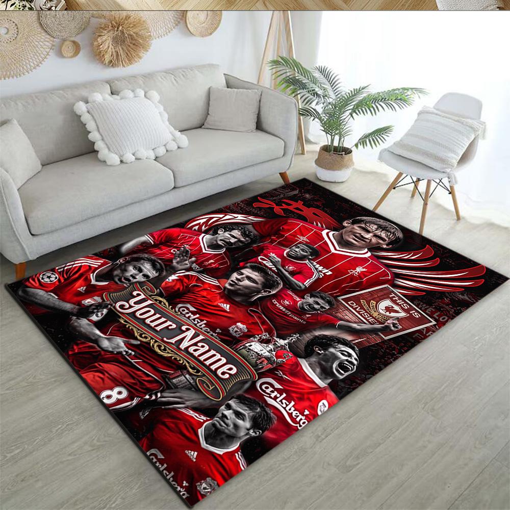 Liverpool Team Personalized Name Floor Rug Office Rug Design For Balcony Bedrooms Foyer Playrooms Antislip Carpet Office Home Decor