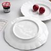 French Style Relief Ceramic Plates New Household 7.5 Inch Aesthetic Cake Dessert Dish White Vintage Floral Shape Tableware