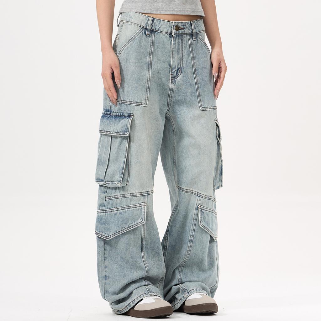 Women's Trousers Large Size Stretch Jeans Loose Semi-Elastic Pants
