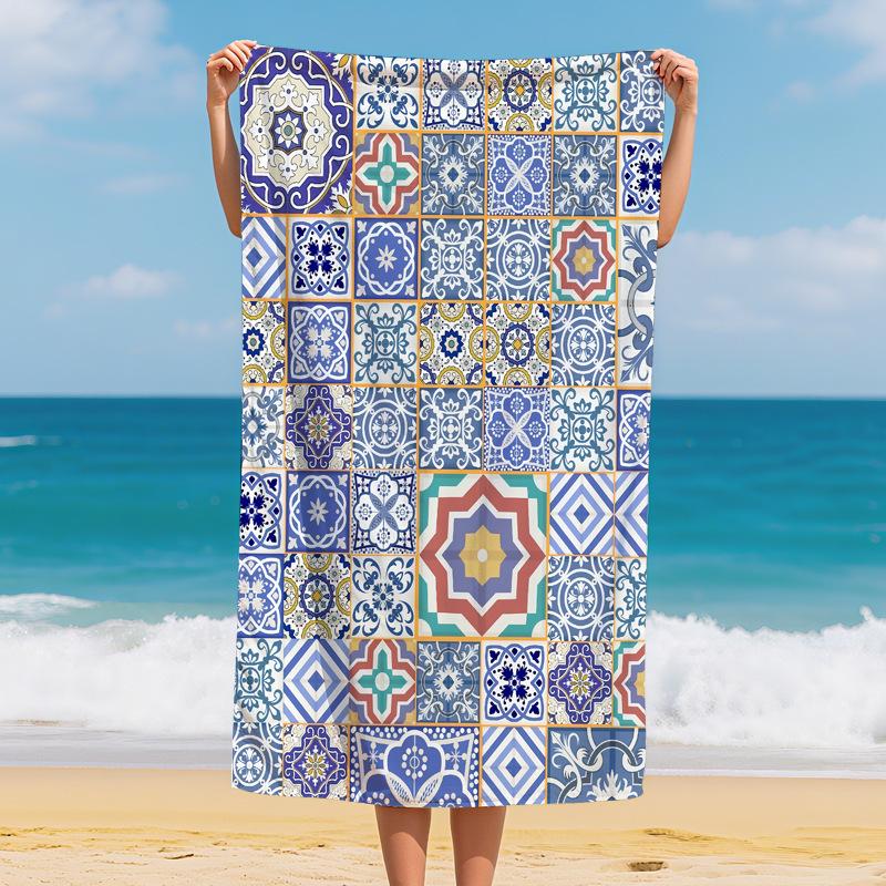 Yin Yang Owl Beach Towel Vintage Art Microfiber Bath Towel Beach Blanket