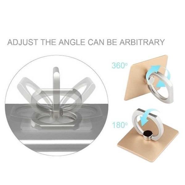 Ringhalterung - Universell - 360° Drehbar - Silber - Metall ABS - Smartphone/Tablet