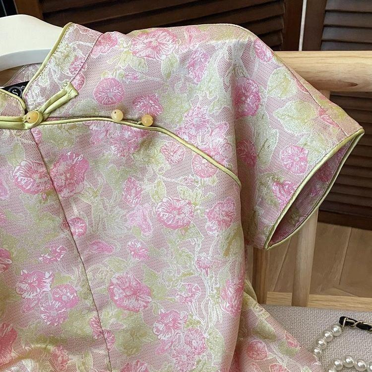 New High-end Slim Shirt Temperament Summer Retro Button-up High-end Short-sleeved Top
