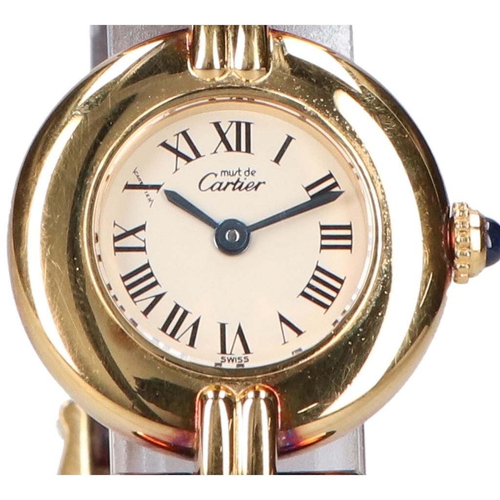 Cartier 590002 161550 Must Colisee Vermeil SM Quartz Watches Gold/Bordeaux alligator strapUsed