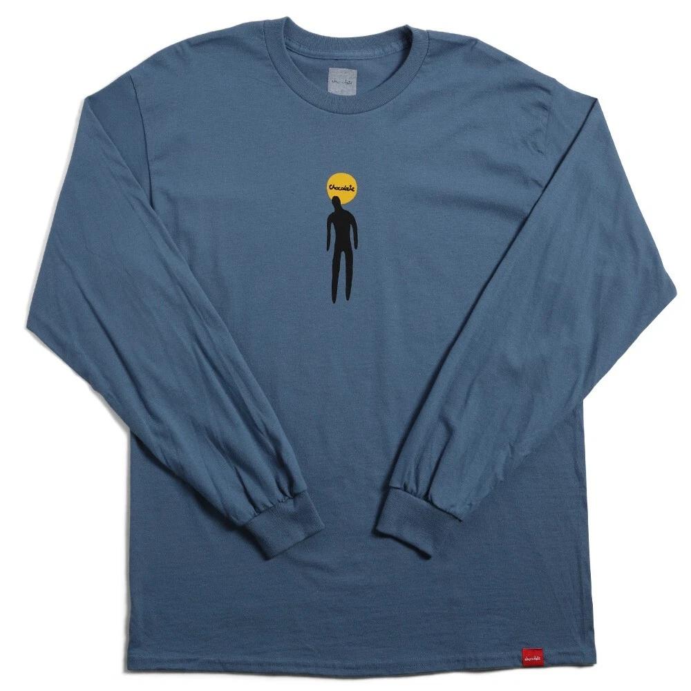 Chocolate Skateboards Geoff McFetridge Drips blue, brown skate longsleeve tshirt XL