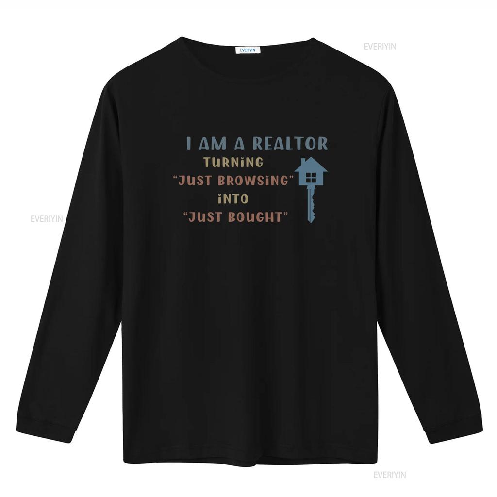 Funny Realtor T Shirt 100 Cotton Real Estate Agent Turning Just Browsing into Bought Self Promotion vintage Washed Casual