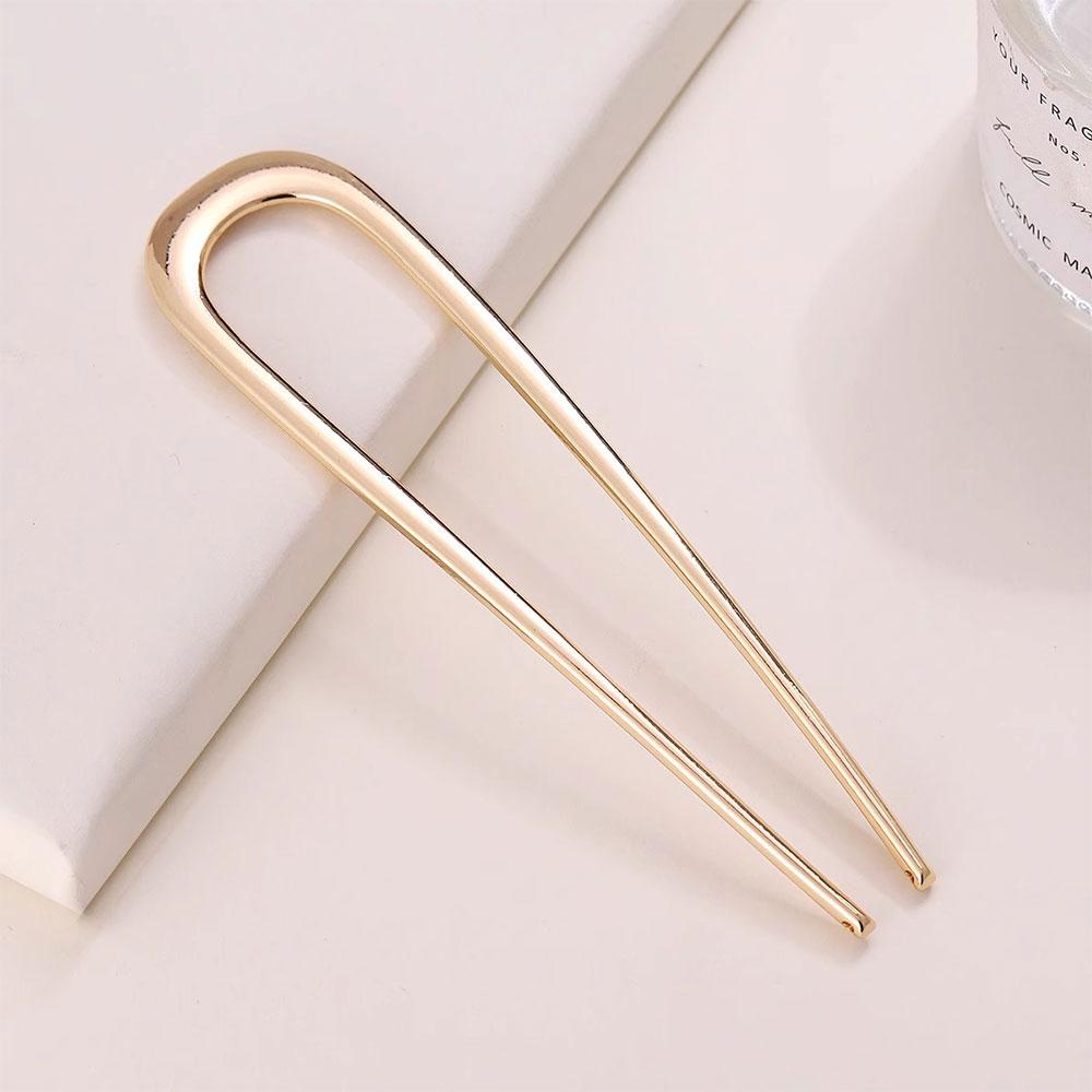 Simple U Shaped Hairpin Fashionable Hair Jewelry Accessories Metal Hair Sticks French Hair Clips Pins for Women Wholesale