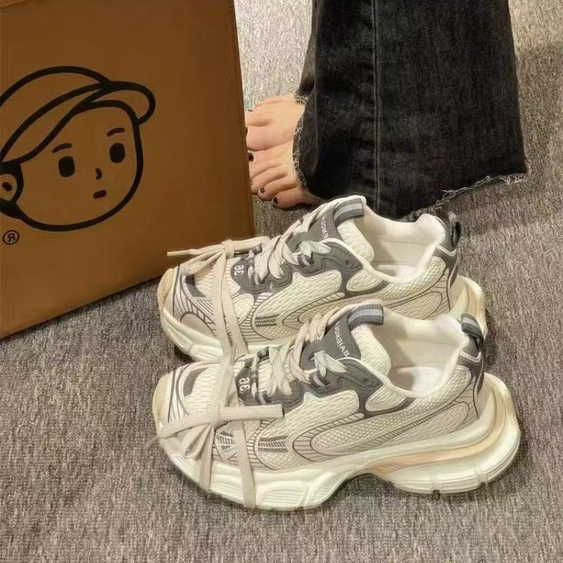 Internet celebrity platform shoes women 2025 spring summer ins fashion versatile dad shoes tide casual mesh breathable sneakers