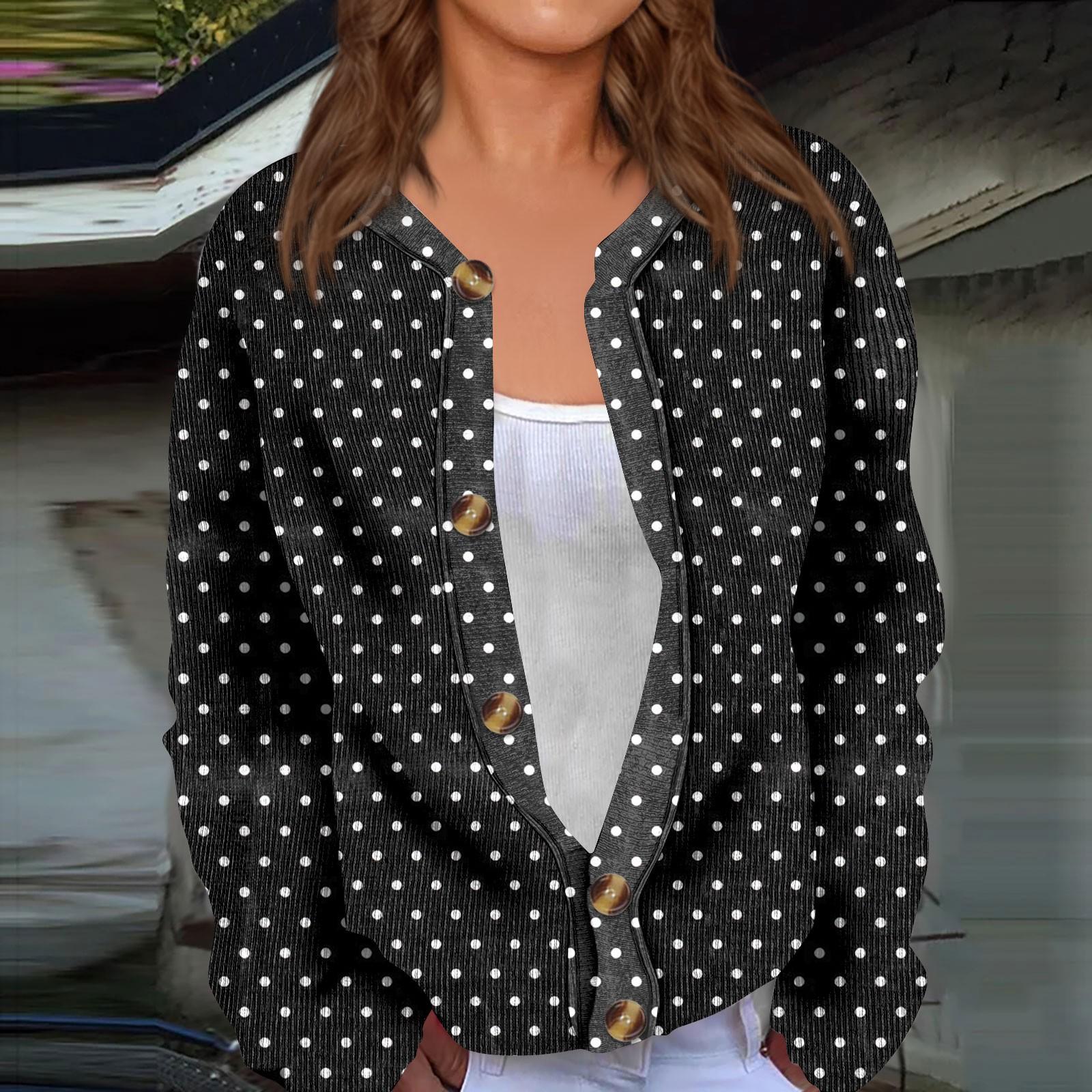 

Модный женский клетчатый принт с длинным рукавом вязаный кардиган куртка на пуговицах L чёрный