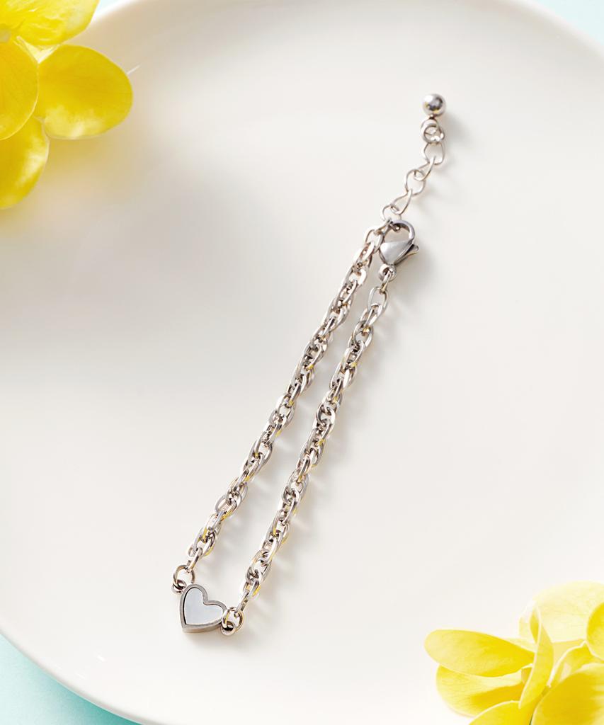 Polalita Surgical Chain Heart Bracelet (Plt-Br-004_Sv)