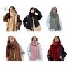 Solid Color Wrap Women Scarf Thickened Warm Autumn Winter Versatile Comfortable Knitting Long Fashion Accessory