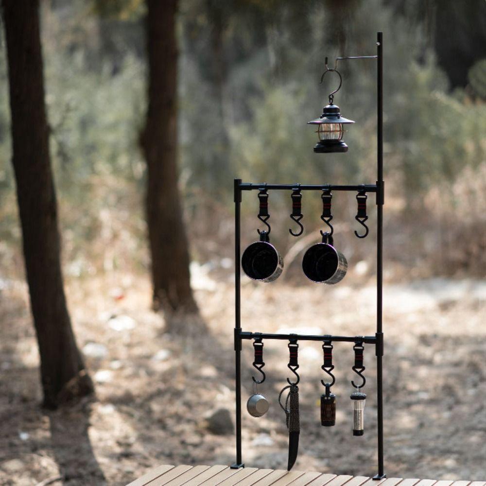 

Складная подставка для кемпинговой лампы, крючок, многофункциональная стойка для хранения вещей для кемпинга, инструменты для кемпинга на открытом воздухе