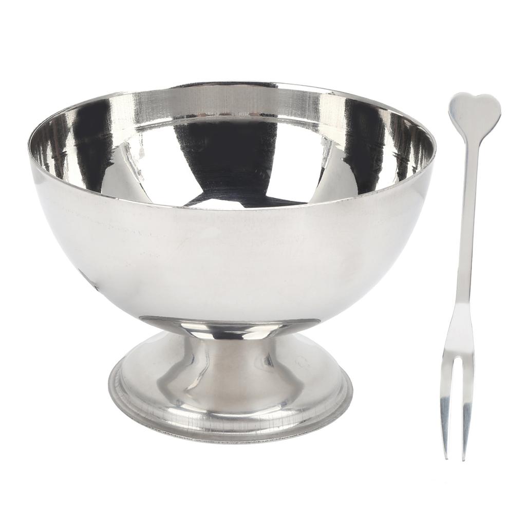 Dessert Bowls Stainless Steel Milkshake Cup ShortFooted Medium Snack Dish for Ice Cream Fruit