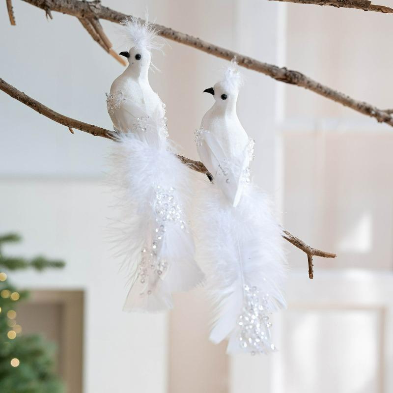 2pcs New Peacock/Phoenix Figurines, Realistic Design,Easy To Hang, Ideal for Decor, Backyard Balcony Decor, New Year Decorations