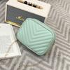 Rhombus Embroidery Thread Bag Women's New Retro Women's Bag Chain Messenger Bag Fashionable and Simple Small Square Bag