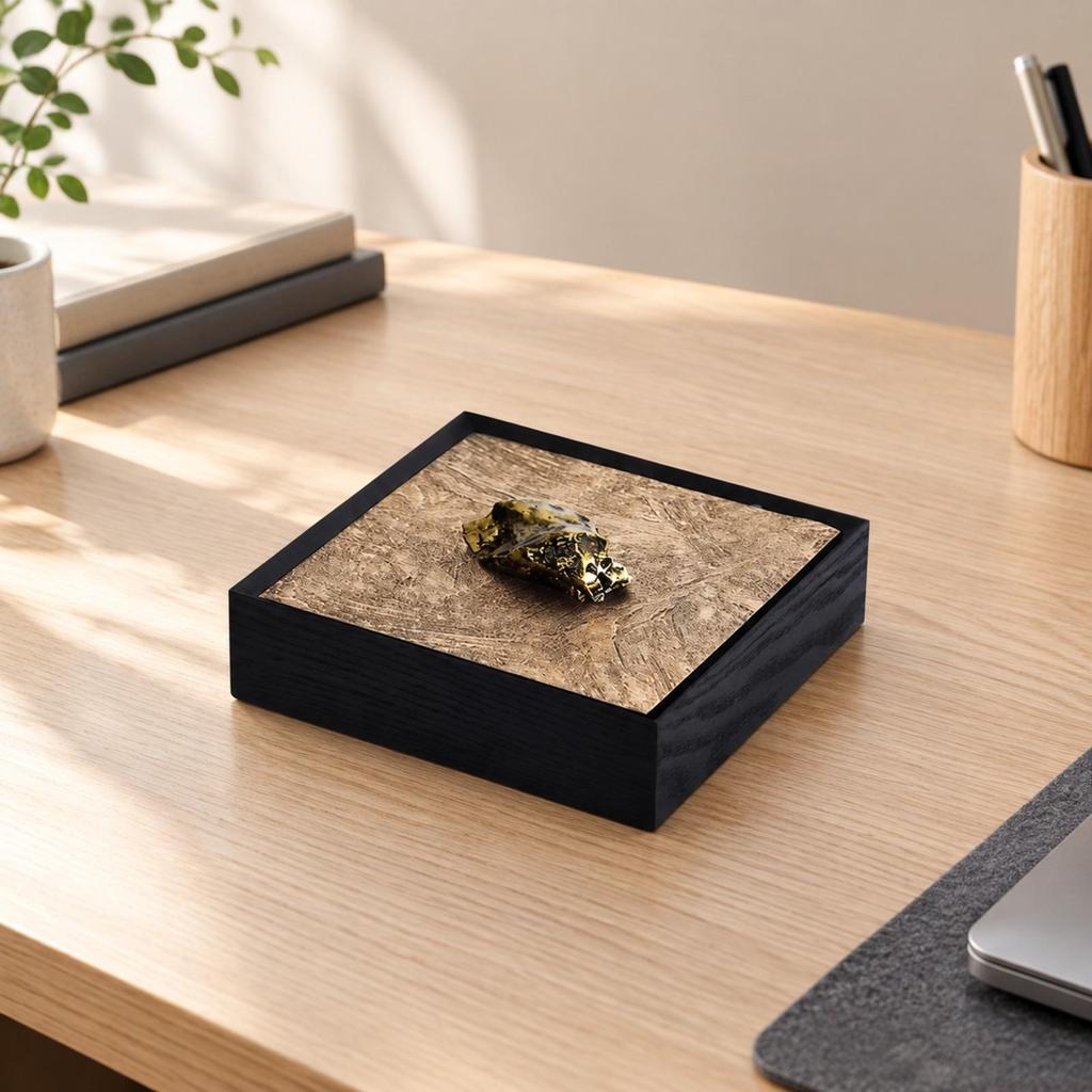 Square Wooden Storage Box Sturdy with Raised Edges for Entryway Table