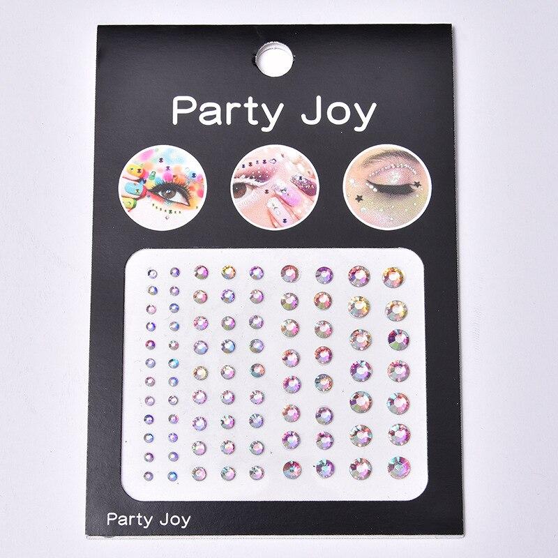 Europe Masquerade Face Stickers Safe Acrylic Drill Adults Children Facial Decoration Adhesive Stickers Party Dance Supplies