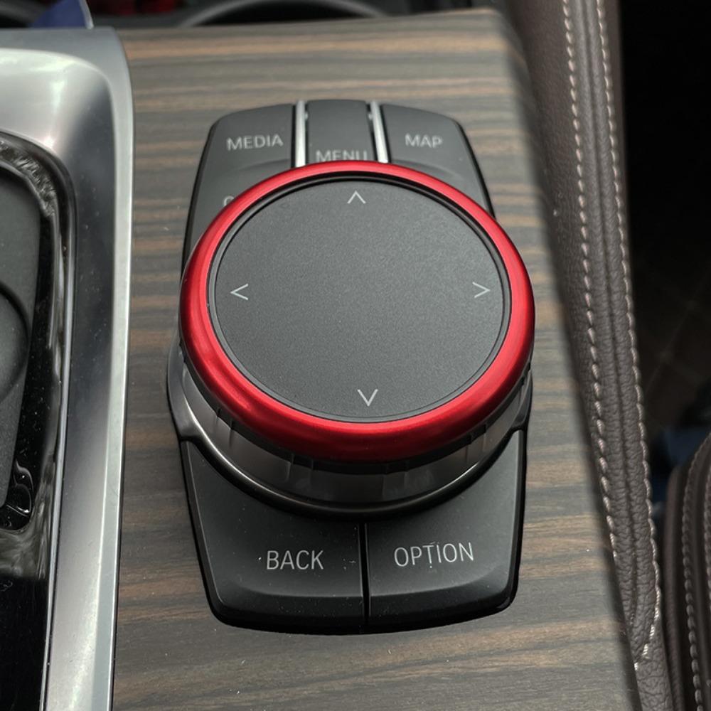 Anillo Rojo de Aluminio Consola Central Anillo de la Perilla del Controlador Multimedia iDrive para -BMW Serie 1 2 3 4 5 6 7 X3 X4 X5 X6 Accesorios