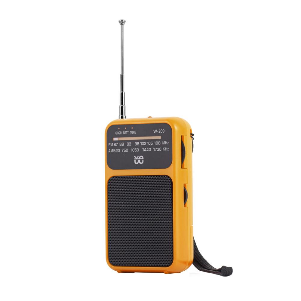 

W-209 Portable Pocket AM FM Radio Battery Operated Pointer Radio with 3.5mm Headphone Jack Stereo Radio Player for Elder Home оранжевый