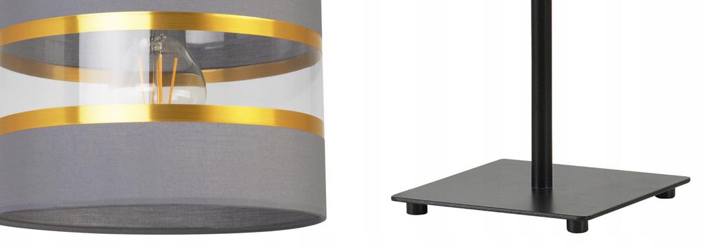 Nachttischlampe, eleganter goldener Lampenschirm, 20 cm