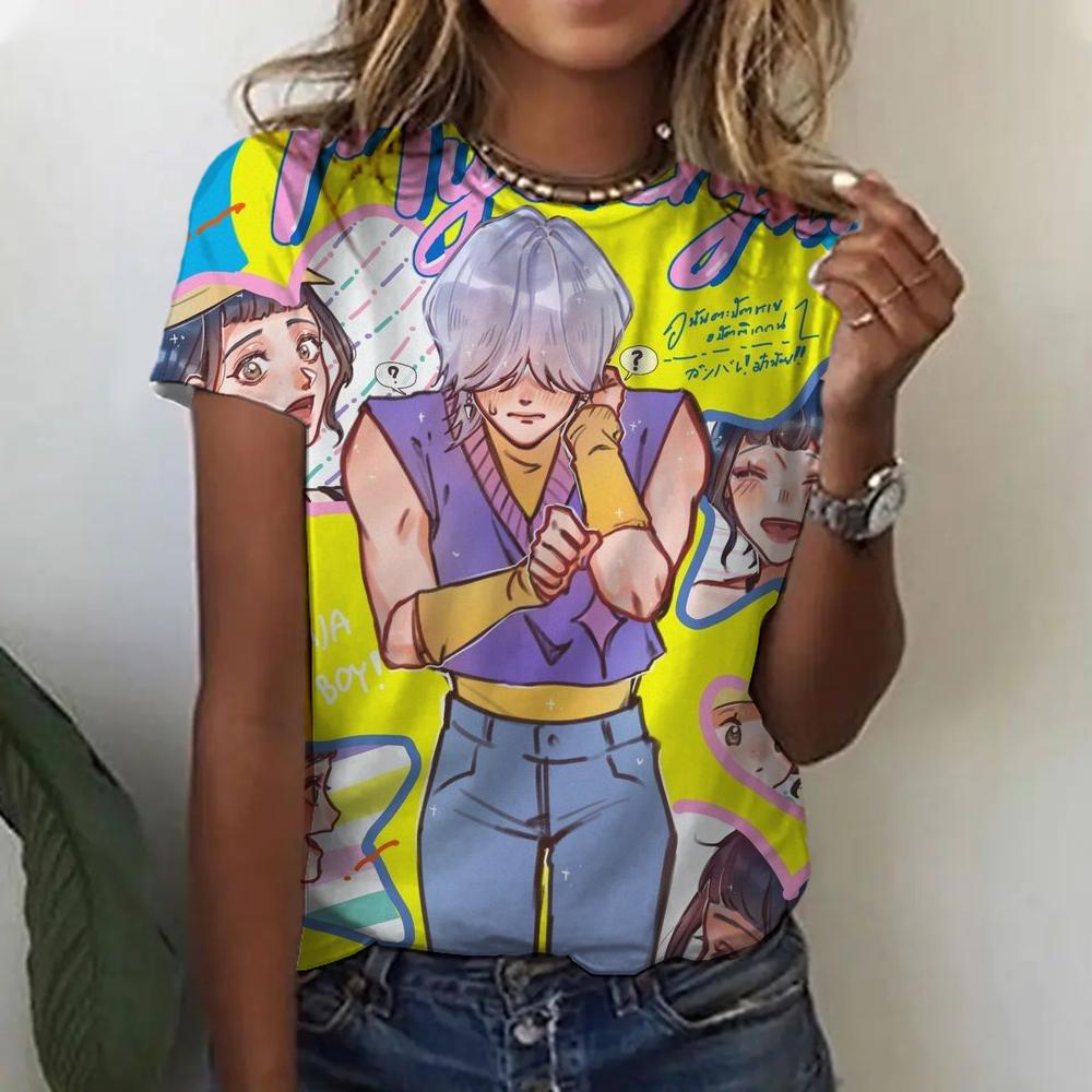 

Футболки с графикой в стиле аниме, забавные K-pop, охотники на демонов, 3D-принт, летняя мода, с круглым вырезом, с коротким рукавом XS