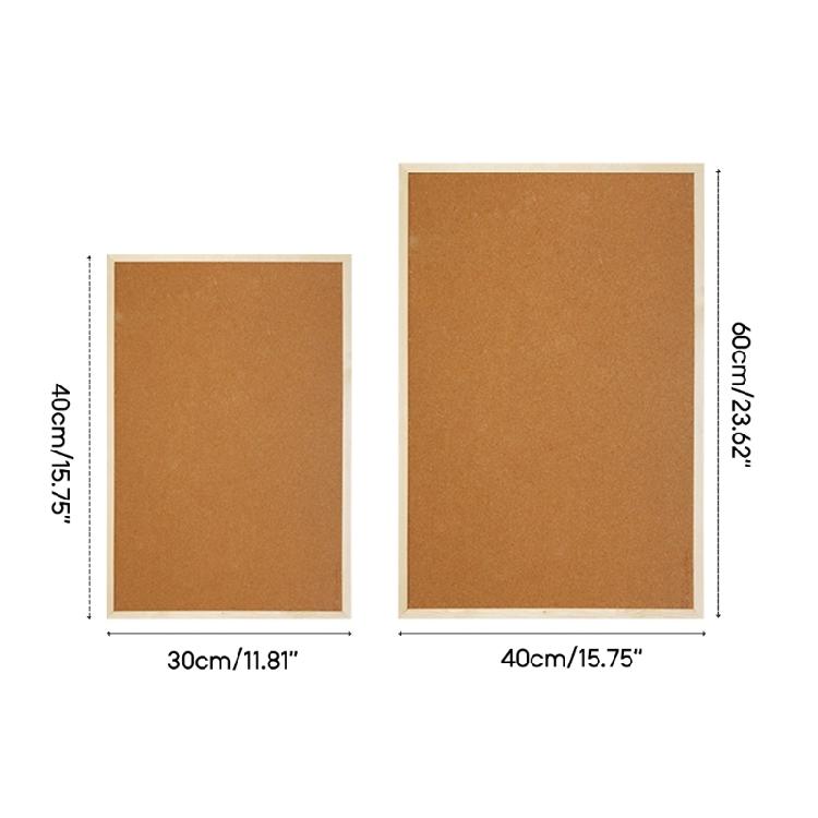 Elegante zweiseitige Kork-Pinwand Nachrichtenwand Heimdeko 30x40CM 40x60CM