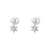 Christmas Snowflake Pearl Earrings Elegant Pearl & Rhinestone Earrings Gift for Birthdays and Festivals