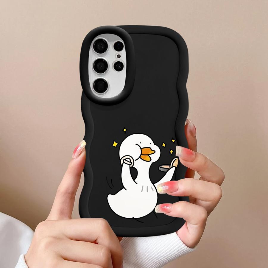 Soft Phone Cover Case for Samsung Galaxy A26 S20 FE S22 Ultra S23 Plus A25 S21 S25 S24 A24 A36 A35 A34 A54 A55 Cartoon Duck