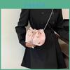 Fashionable Autumn Casual Soft Suede Bucket Shoulder Bag With Chain Strap