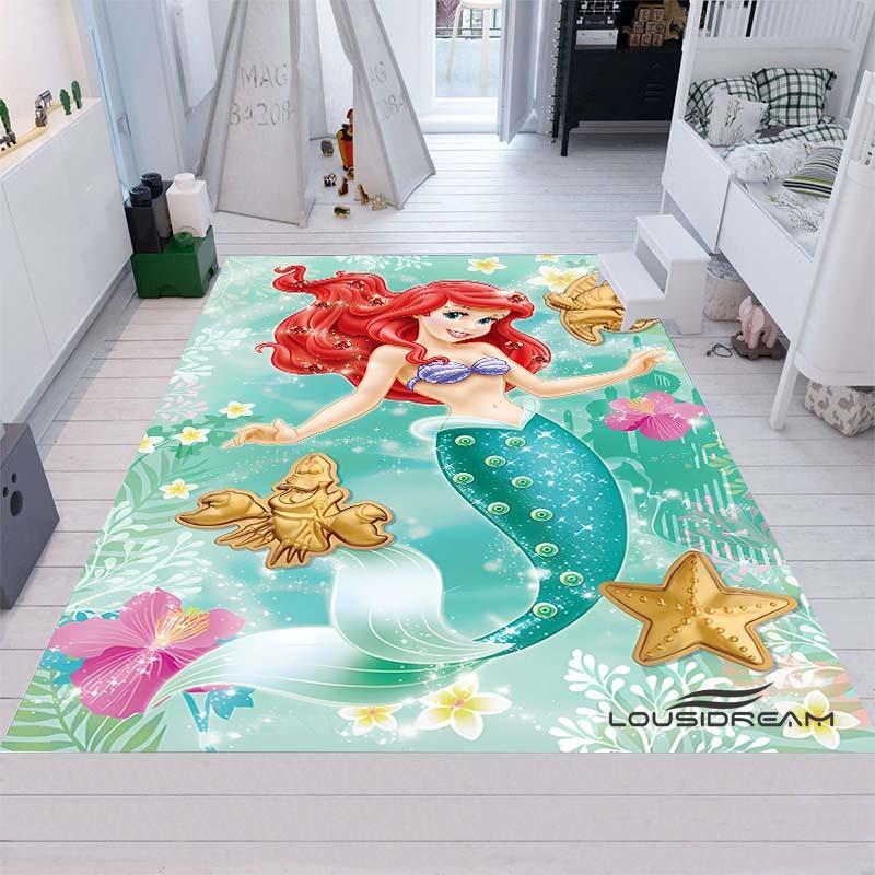 Cute Cartoon The Little Mermaid Ariel Princess Rug, Bedroom Playmat, Living Room Rug, Home Decor, Holiday Gift