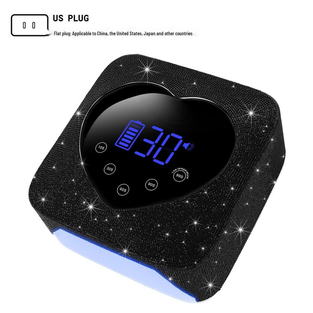 Rechargeable Wireless Nail Art UV/LED Lamp with Rhinestone Design
