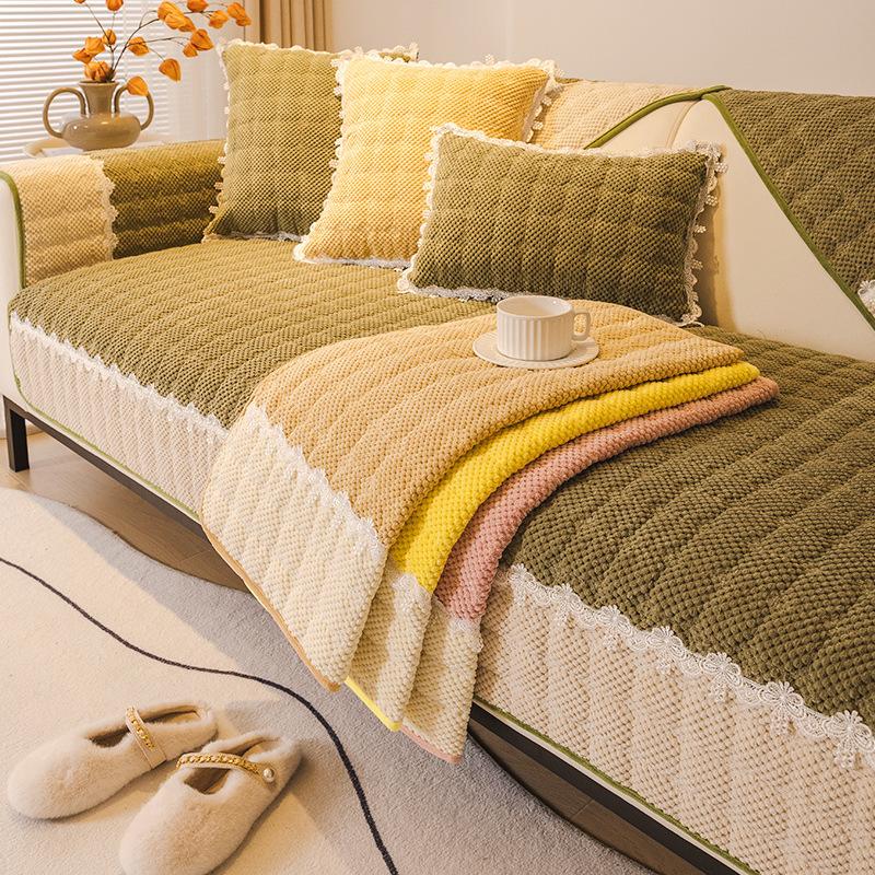 Sofa Cushion Autumn and Winter, New Winter Plush Sofa Cover Cushion Cover, High-quality Armrest, Protective Shell
