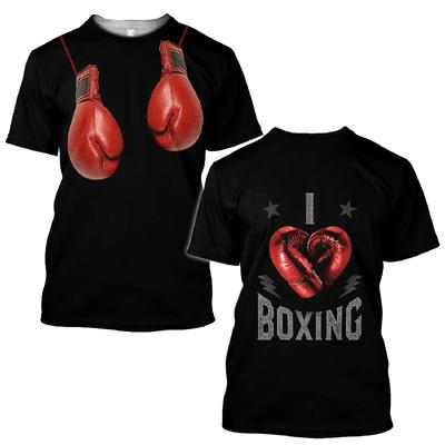 Maglietta da allenamento per la boxe Casual sportivo stile duro da uomo girocollo maniche corte abbigliamento confortevole