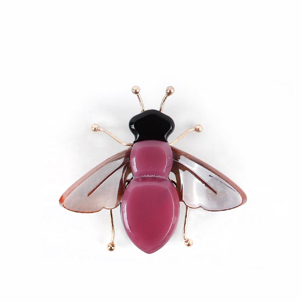 Fashion Cartoon Cute Acrylic Bee Brooches for Women Girls Animal Insect Pins Brooch Lapel Badges Party Jewelry Accessories Gifts фиолетовый