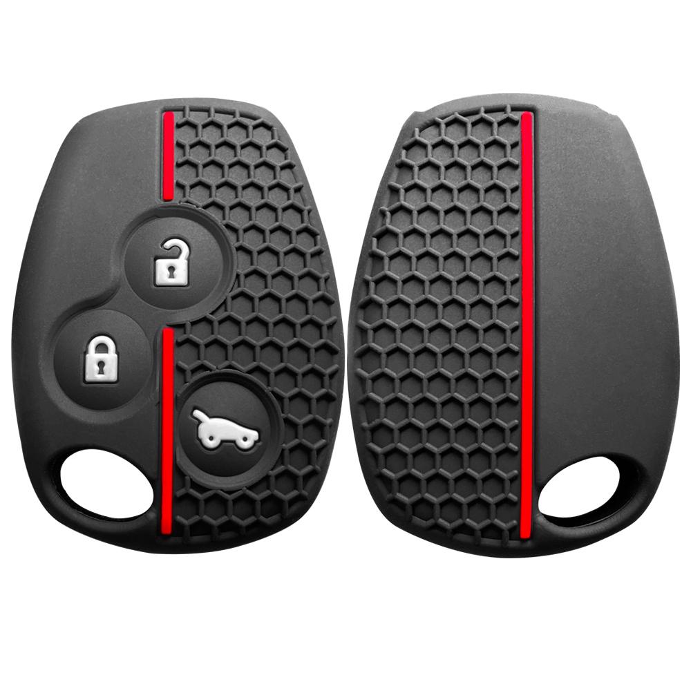 

Для Renault Logan Duster Clio Lll Traffic Для Nissan Terrano Almera 2-кнопочный силиконовый чехол для ключа автомобиля, крышка, брелок, корпус