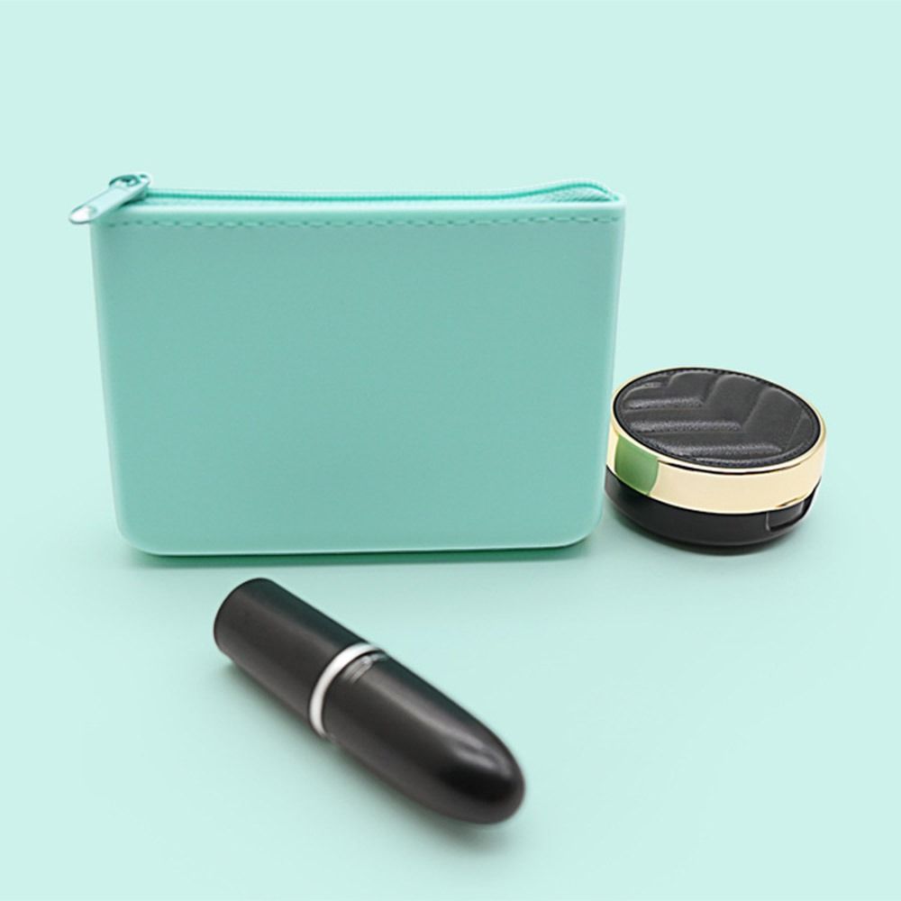 Mini Multifunction Rectangular Wallet Zipper Silicone Travel Pouch Space Saving Waterproof Cosmetic Bag Students