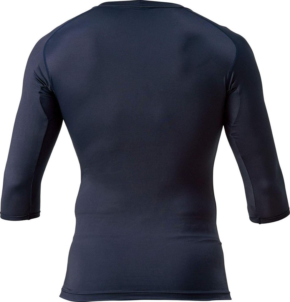 ZETT Baseball Pro Status Physical Control Wear Crew Neck Sleeve Size BPRO500C 3/4 Undershirt, Navy, M,