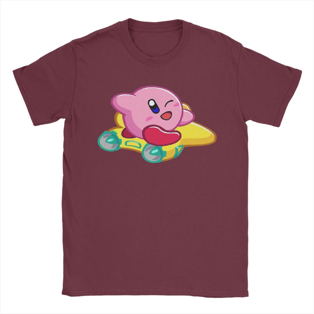 Kirbys Air Riders T Shirts for Men 100 Cotton Funny TShirt Crew Neck Tee Shirt Short Sleeve Clothing Big Size