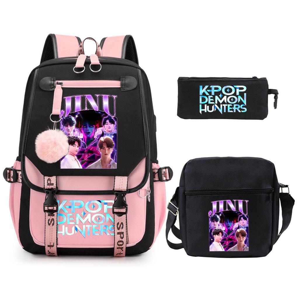 Peripheral Printed Children'S Backpack Large-Capacity Primary And Secondary School Student Leisure Schoolbag Three-Piece Set