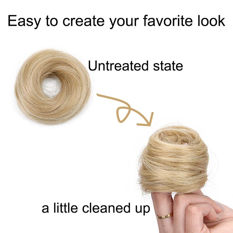 Synthetic Messy Dount Hair Buns Updo Chignon With Elastic Hair Exension for Women Daily Lazy Hair Accessories